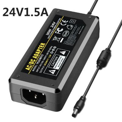 China PC Flame Retardant Material AC/DC Adapter 24 Volt 1. 5 Amp 36 Watt Power Supply Adapter 24v for sale