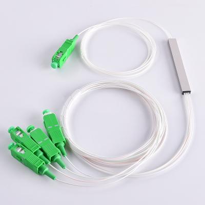 China 1*4 SC APC Mini Steel Fiber Splitter for GPON PLC Splitter for FTTH 1*4 SC/APC MS for sale