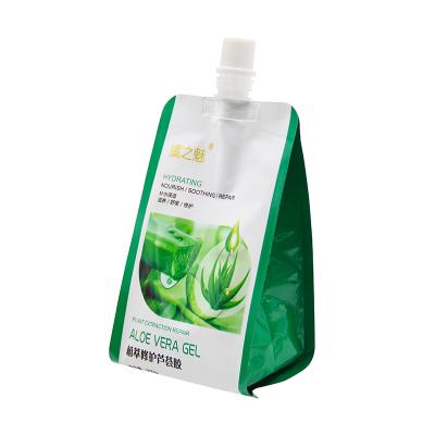 China Custom Barrier Aloe Gel Plastic Packaging Bag Spout Gusset Pouch Bag for sale