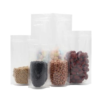 China Security Custom Food Grade Stand Up Transparent Clear Plastic Zip Lock Food Bag Packaging Pouch for sale