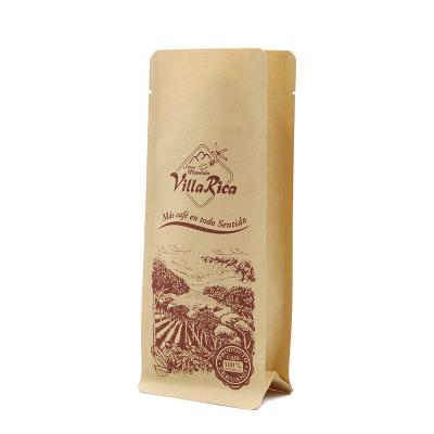 China Recyclable Classic Laminated Printing Kraft Paper Material Back Up Square Bottom Bag for sale