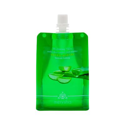 China Barrier Aloe Gel Plastic Packaging Bag Customized Stand Flat Bottom Spout Pouch Bag for sale