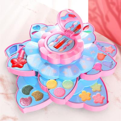 China Eco-friendly Material Princesses Girls Beauty Set Toy Eyeshadow Kids Can Wash Fancy Plastic To Pretend Play Makeup For Kids for sale