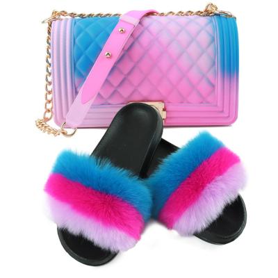 China 2020 Factory Wholesale Breathable PVC Slips Ladies Men Made Fur Slippers Women Soft Fur Sandals for sale