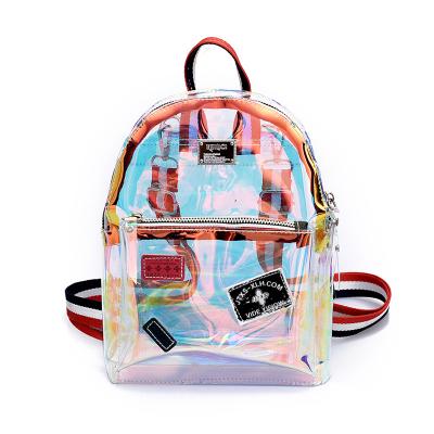 China Glitter 2021 casual clear PVC waterproof quality laser school student notebook travel backpack colorful girls for sale