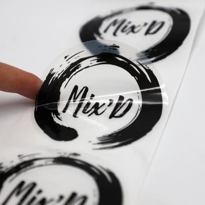 China Custom CMYK Waterproof Printing Clear Adhesive Vinyl Waterproof Logo Transparent Label Sticker for sale