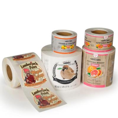 China Logo Printing Roll Private Adhesive Waterproof Customized Label Food Stickers Waterproof Label Stickers For Food Packaging Custom for sale