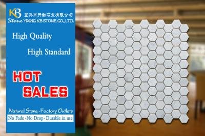 China White Mosaic Bathroom Tiles For Bath Wall / Flooring 305 x 305mm for sale