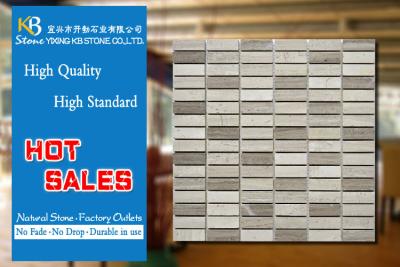 China Subway Wooden Grey Stone Marble Tiles For Bathroom Mosaics Home Decorative for sale