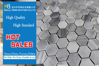 China Small Hexagon Italy Grey Marble Mosaic Tiles For House Wall for sale