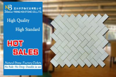 China Bathroom Wall Herringbone China White Marble Pool Spa Wet Applications for sale