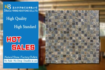 China Wall mosaic tile tv backing wall kitchen backsplash marble square tile coffee color for sale