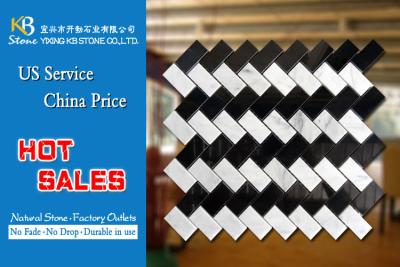 China Black and white marble mosaic tiles nature kitchen decoration for sale