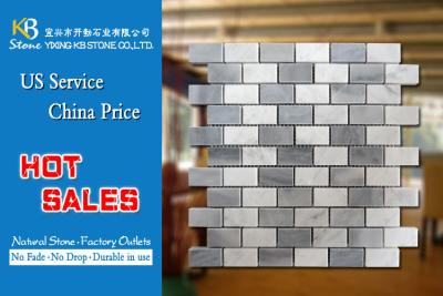 China Italian grey carrara white marble mosaic tiles kitchen backsplash wall tiles for sale