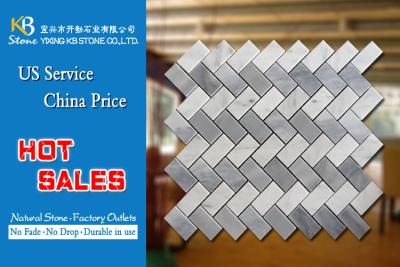 China Building decorative materials polished marble white grey 305 x 305mm for sale