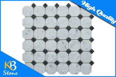 China Home / Commercial Decoration Octagon Bianco White Carrara Marble Mosaic Tile Flooring Use for sale