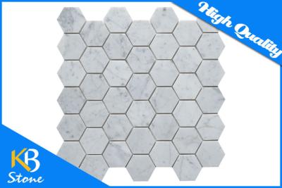 China Honed Bianco Hexagon Carrara Marble Mosaic Tile for Kitchen and Bathroom Wall or Flooring for sale