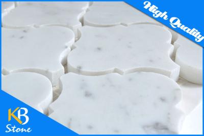 China Carrara White Italian Carrera Marble Medium Lantern Shaped Mosaic Tile Honed for sale