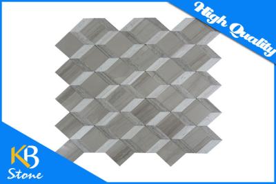 China 3D Effect Polished Marble Mosaic Tiles Wooden Grey Home Flooring Tile Modern 3D Wall Sheet for sale