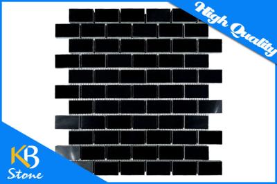 China Pure Black Stone Mosaic Wall Tiles Subway Home Flooring Tile for Bath / Bathroom / Shower Wall for sale