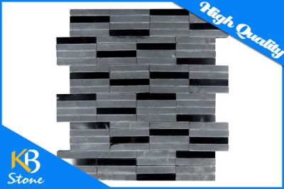 China Mix Gray And Black Stone Marble Tiles Honed Marble Mosaic Tile for Bathroom Wall and Floor for sale