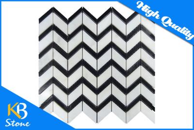 China Home Decoration China White Mosaic Tile Irregular Shape Black and White Marble Floor Tiles for sale