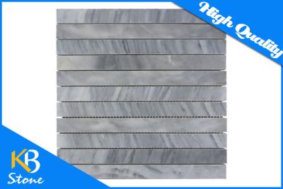 China Italy Grey Polished Marble Stone Tile Strip Meshed On 12