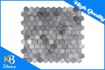 China Italy Grey Flooring Hexagon Marble Mosaic Tiles for Backsplash / Shower Wall Building Material for sale