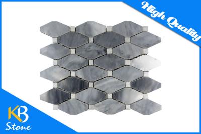 China Italian Bardiglio Long Hexagon Marble Mosaic Tiles / Stone Mosaic Bathroom Tile with White Dots for sale