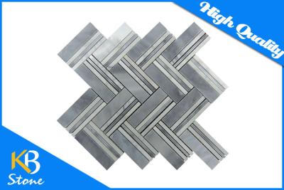 China Italy Grey Herringbone Marble Mosaic Wall Tiles for Kitchen Backsplash / Swimming Pool for sale