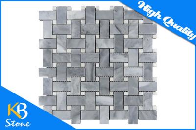 China Polished Italy Grey  Basketweave Marble Mosaic Tile For Home or Hotel Wall Flooring for sale