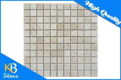 China Interior Home Decoration Cream Marfil Marble Polished Square Shape Tile / Stone Mosaic Tiles for sale