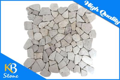 China Irregular Shape Travertine Mosaic Tile Polished Home Decoration Tile for Internal / External for sale