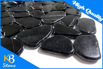 China Internal External Decorative Wall Tile Pebble Stone Marble Tile / Black Mosaic Stone Tiles for sale