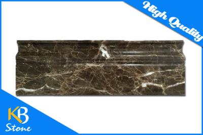 China Dark Emperador Marble Border Polished Wall or Floor Tile 305 x 100mm for Bath Wall for sale