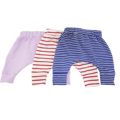 China Infant Anti-pilling Long Pants Newborn Baby Pants Stripe Designs Cotton Clothes Quantity Custom Baby Harem Pants Unisex for sale