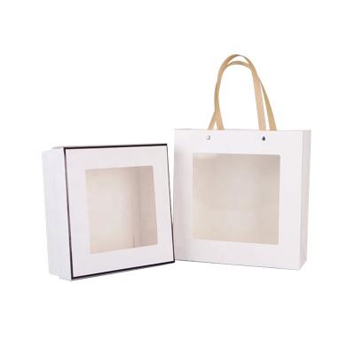 China Factory Sale Recyclable Hot White Pink Black Pink Open Window Cover Mini Souvenir Birthday Gift Bags And Boxes for sale