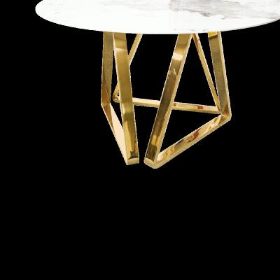 China New product hot sale exquisite workmanship ceramic top and chrome base fashionable and beautiful dining table for sale