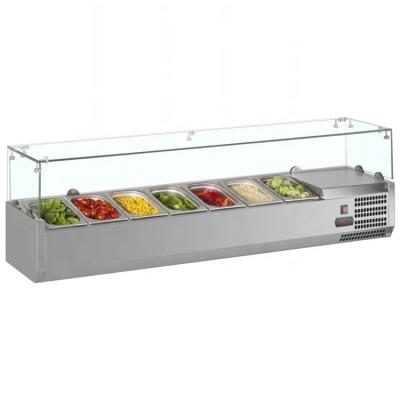 China Single-Temperature Cold Salad Bar Display Bain Marie Glass for sale