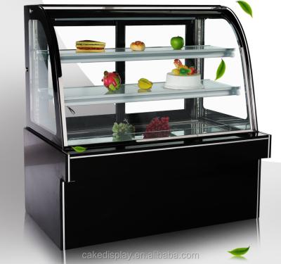 China Snowland Single-Temperature Curved Glass Cake Display Showcase Fridge With 2 Shelves for sale