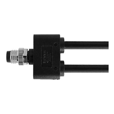 China FKM Circular Connector M8 Male Molded 2 Cables, Straight for sale