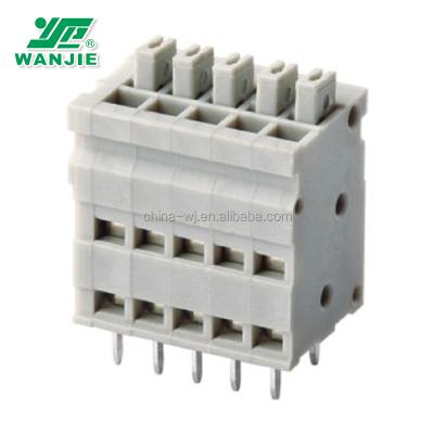 China Screwless / PCB Spring Terminal Block For Wire To Board Connection (WJ211V-2.54) 26-18AWG for sale