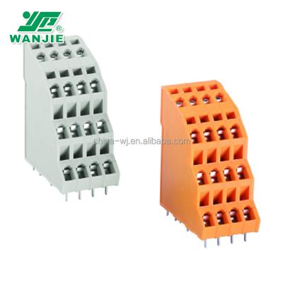 China PA66 Wanjie Terminal Block / PCB / Screwless Terminal Block for sale