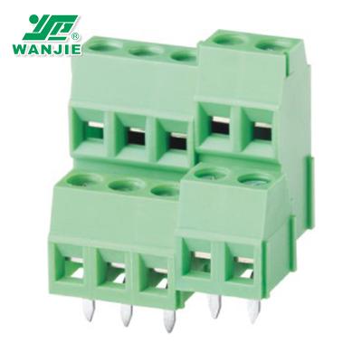 China PA66 3.5mm / 3.81mm Pitch Level Dual PCB Screw Terminal Block for sale