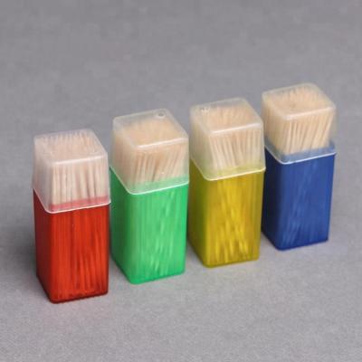 China Plastic Toothpicks Stocked In Tube Holder Birch Wood for sale