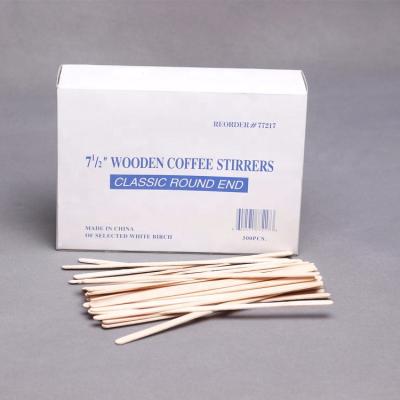 China Stir Disposable Wooden Tea Coffee Stick Stocked Mixing Stirrer for sale