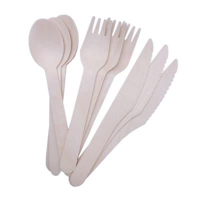 China 100% Birch Wood Cutlery 140mm High Quality Wood Wooden Forks 160mm Disposable Forks for sale