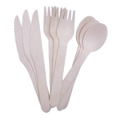 China 160mm Disposable Wooden Cutlery Knife Spoon Fork for sale