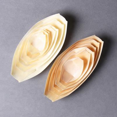 China New Product Stocked Disposable Wooden Boat For Sushi for sale