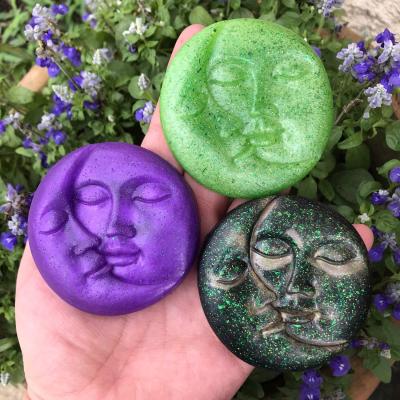 China Disposable Silicone Baking Cake Molds Sun Moon Face Molds For Soap Diy Resin Making Moon Shape Silicone Mold Mold Silikonform Mond Gesicht for sale